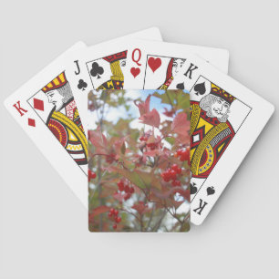 Red Berries Nature Photo Fruit Garden Fall Autumn Poker Cards