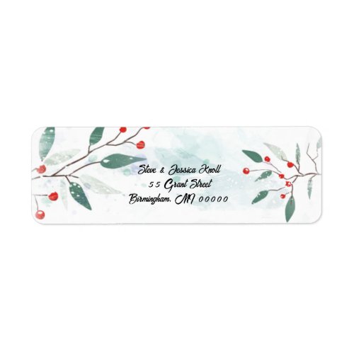Red Berries Return Address Labels