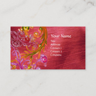 RED BERRIES SWIRLS fuchsia metallic pearl Business Card