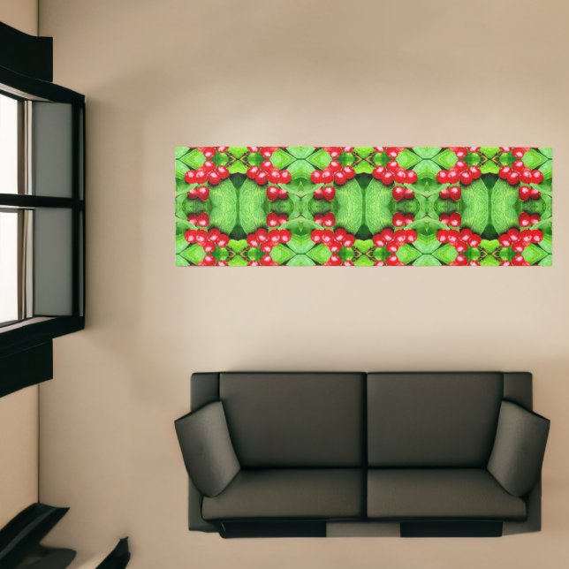 Red Berries With Raindrops Abstract Nature Art Runner (Insitu (Indoor 1))