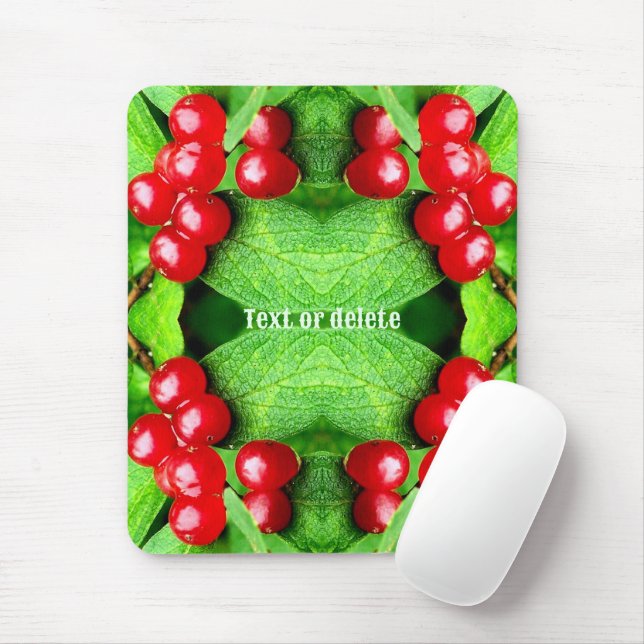 Red Berries With Raindrops Nature Personalized Mouse Pad (With Mouse)