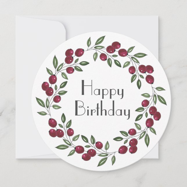 Red Berries Wreath Card (Front)