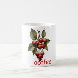 Red Berry Cluster Mug, Inspirational Protest Art M Coffee Mug
