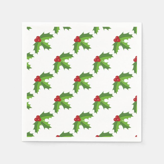 Red Berry Holly Napkins (Front)