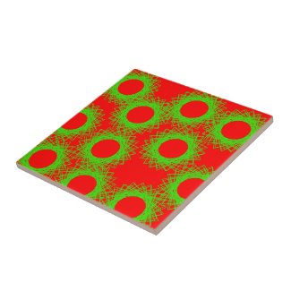 red berry lucky circle tile