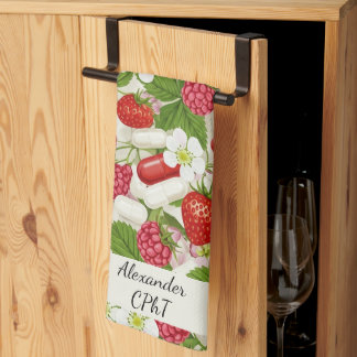 Red Berry & Pills Pharmacy Kitchen Towel