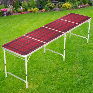 Red Berry Plaid Beer Pong Table