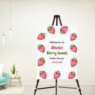 Red Berry Sweet Strawberry Bridal Shower Welcome Foam Board
