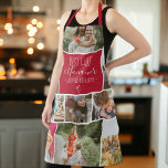 Red Best chef and grandma photo collage grid Apron<br><div class="desc">Modern Best chef and Nana ever,  seasoned with love with 11 photo collage grid,  the christmas red color and heart are fully editable. Perfect gift for grandma or anyone who loves cooking.</div>