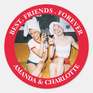 Red Best Friends Forever Sticker