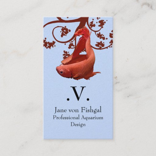 Customizable Red Betta Siamese Fighting Fish Business Cards