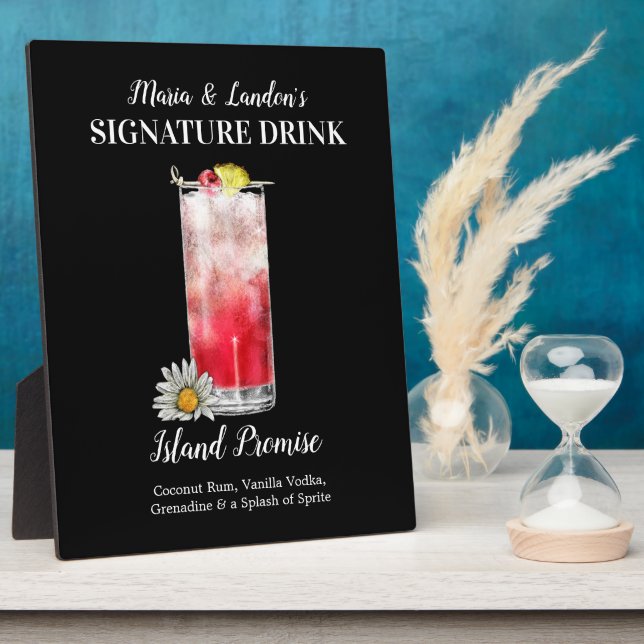 Red Beverage• PERSONALIZE this Signature Drink Plaque (Side)