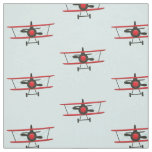 Red Bi-Plane Pattern Fabric