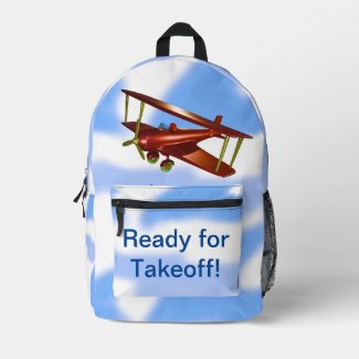 Red Bi-plane Ready for Takeoff