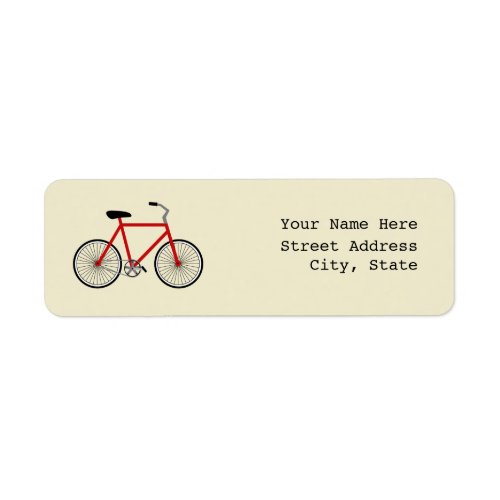 Red Bicycle Address Label