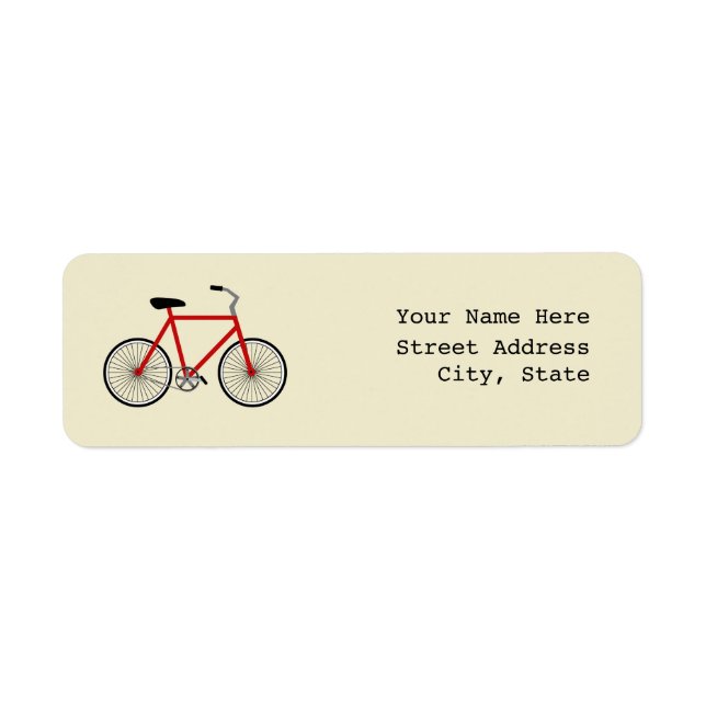 Red Bicycle Address Label (Front)