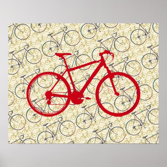 red bicycle . bike-decor poster (Front)