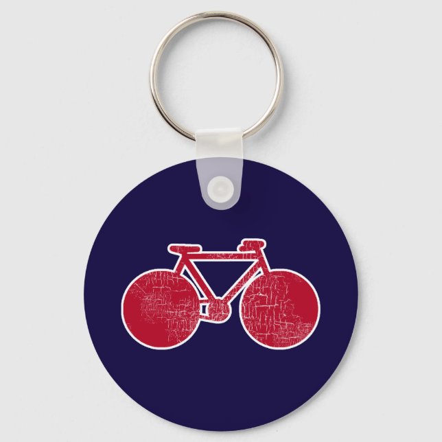 red bicycle / biking keychain (Front)