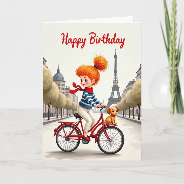 Red Bicycle Birthday Card (Front)