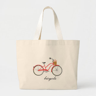 Red Bicycle Large Tote Bag