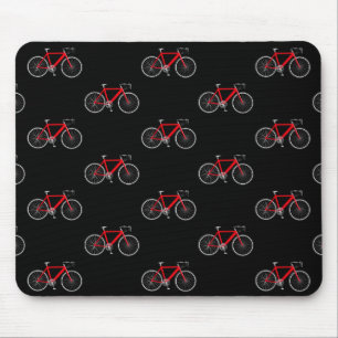 red bicycle on black mouse pad