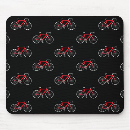 red bicycle on black mouse pad