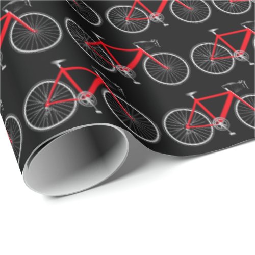 red bicycle on black wrapping paper