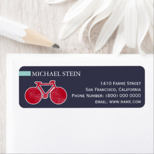 Red Bicycle on blue Label