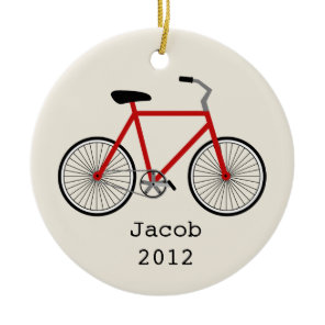 Red Bicycle Personalized Ornament