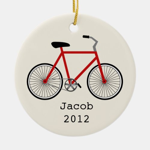 Red Bicycle Personalized Ornament