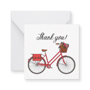 Red Bicycle Thank You Note Card