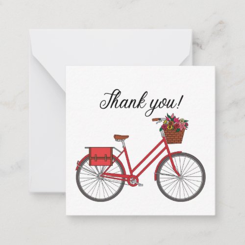 Red Bicycle Thank You Note Card