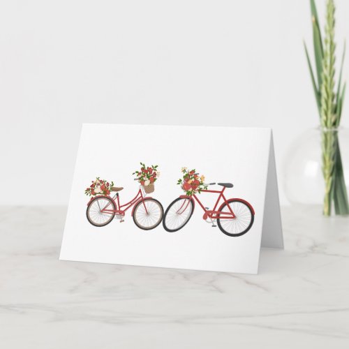 Red Bicycles Cute Anniversary Day Card