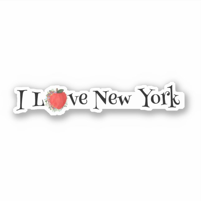 RED BIG APPLE I Love New York  Sticker (Front)