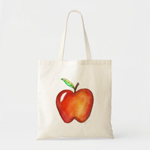 Red Big Apple New York City NYC or Teacher Tote