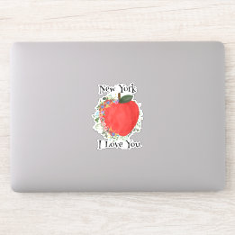 RED BIG APPLE New York I Love You Sticker