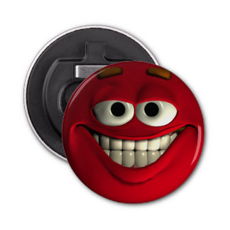 Red Big Grin Emoticon Bottle Opener