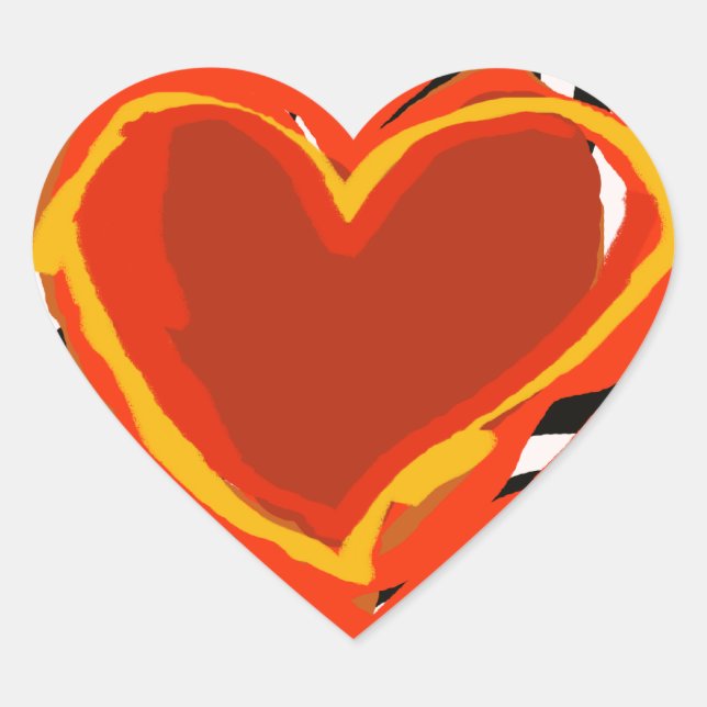 red big love, hearts heart sticker (Front)