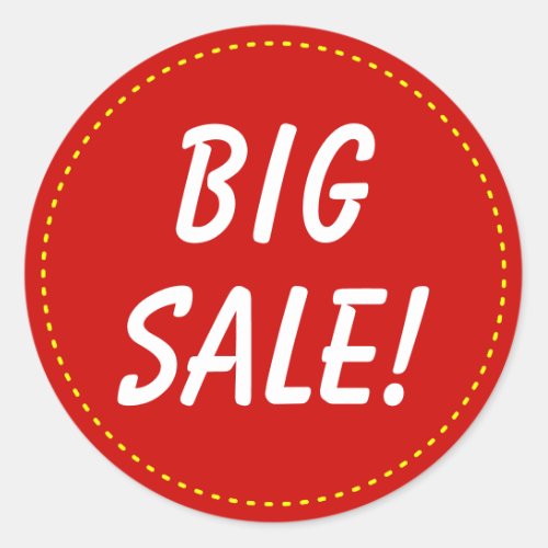 Red BIG SALE Round Sticker