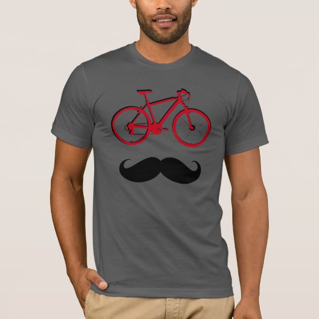 red bike and moustache T-Shirt (Front)