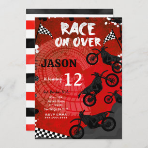 Red Bike Birthday Invitation 