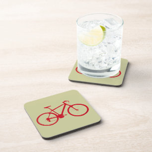 red bike, cycling drink coaster
