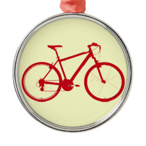 red bike, cycling metal ornament