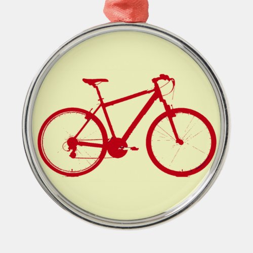 red bike cycling metal ornament