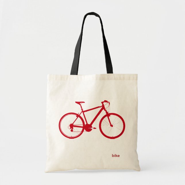 red bike, cycling tote bag (Front)
