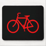 Red Bike Mouse Pad<br><div class="desc">Simple bike symbol in black and red. If you'd like to add a text message try the code FF0000 for color value.</div>