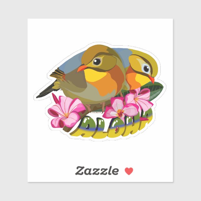 RED-BILLED LEIOTHRIX BIRDS—ALOHA STICKER (Sheet)