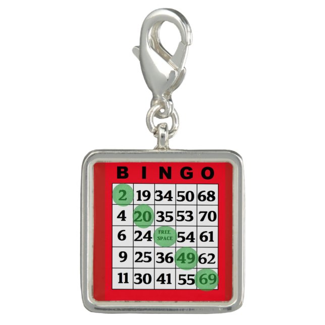 Red BINGO Card Lucky Charm (Front)
