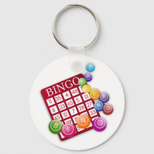 Red Bingo Card n Balls Doublesided Keychanin Keychain