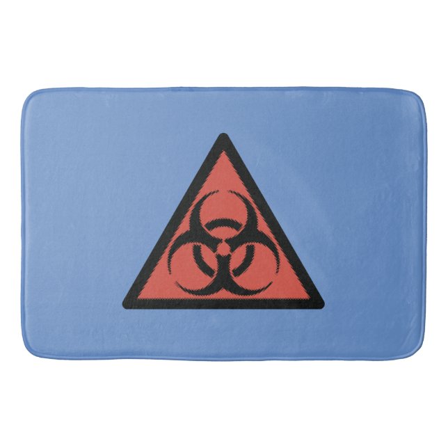 Red biohazard sign bath mat (Front)